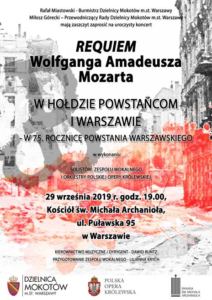 plakat prezentuje grafikę do wydarzenia artystycznego z okazji 75 rocznicy Powstania Warszawskiego.