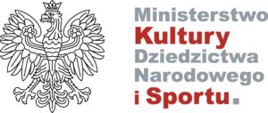 Logotyp Ministerstwa Kultury, Dziedzictwa Narodowego i Sportu - z lewej strony symbol graficzny orła, s prawej nazwa ministerstwa