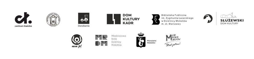 Pasek z logotypami organizatorów Festiwalu Mama to! Młodzi Artyści Mokotowa