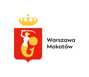 Logotyp Miasta Stołecznego Warszawy z podpisem Warszawa Mokotów