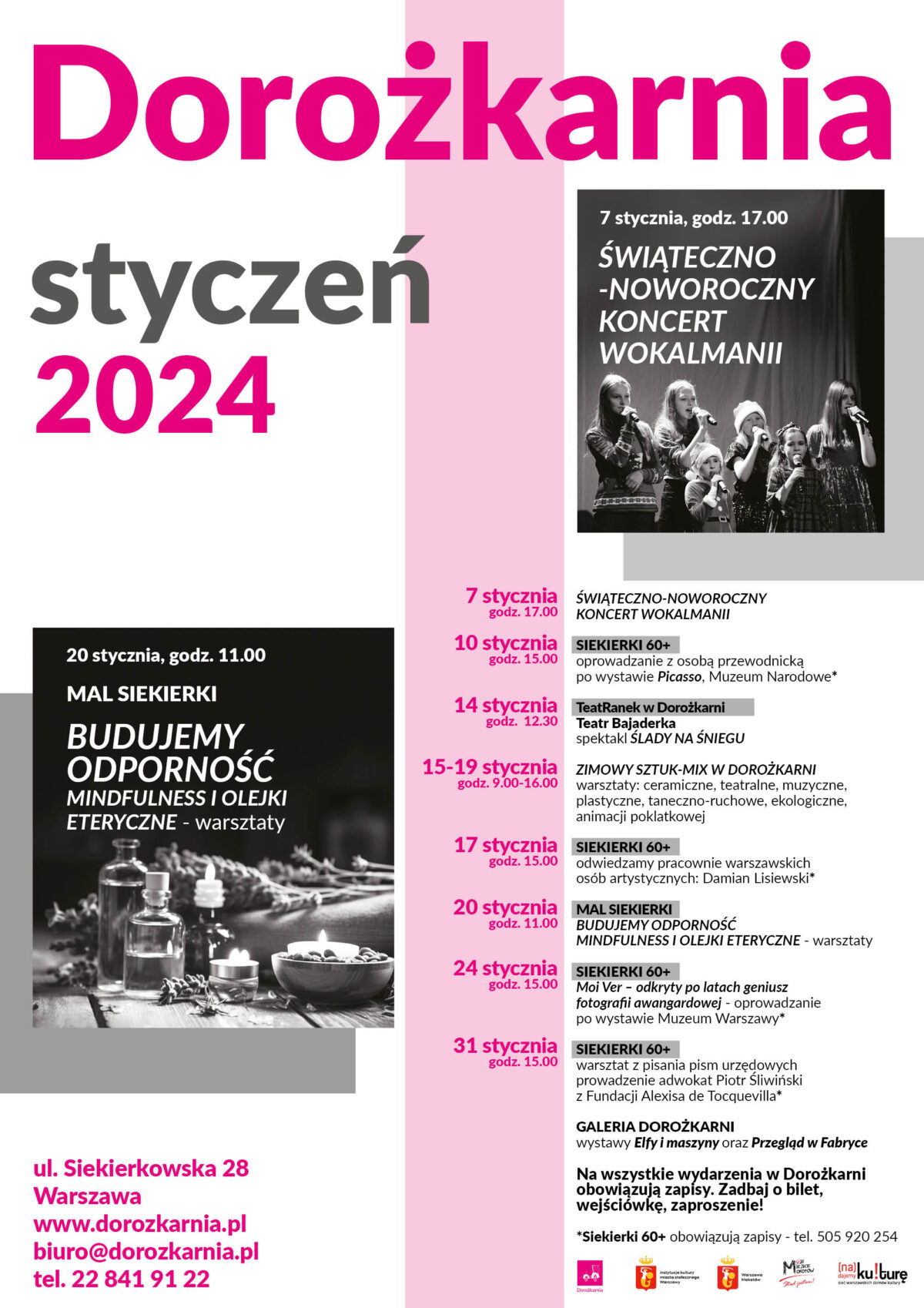 Repertuar Domu Kultury Dorożkarnia na styczeń 2024