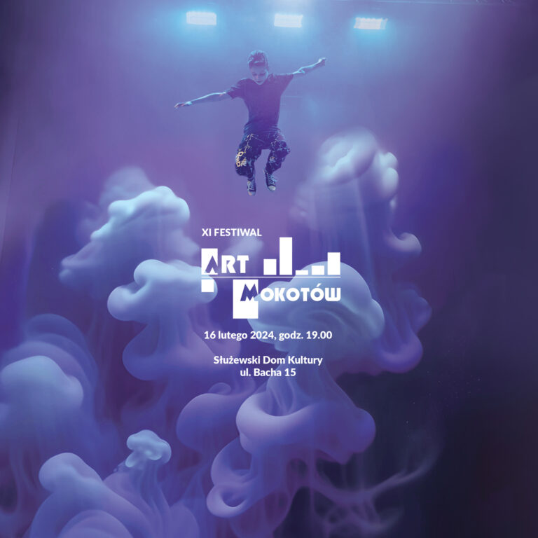 Grafika wydarzenia ART MOKOTÓW - chłopiec skaczący w chmurach