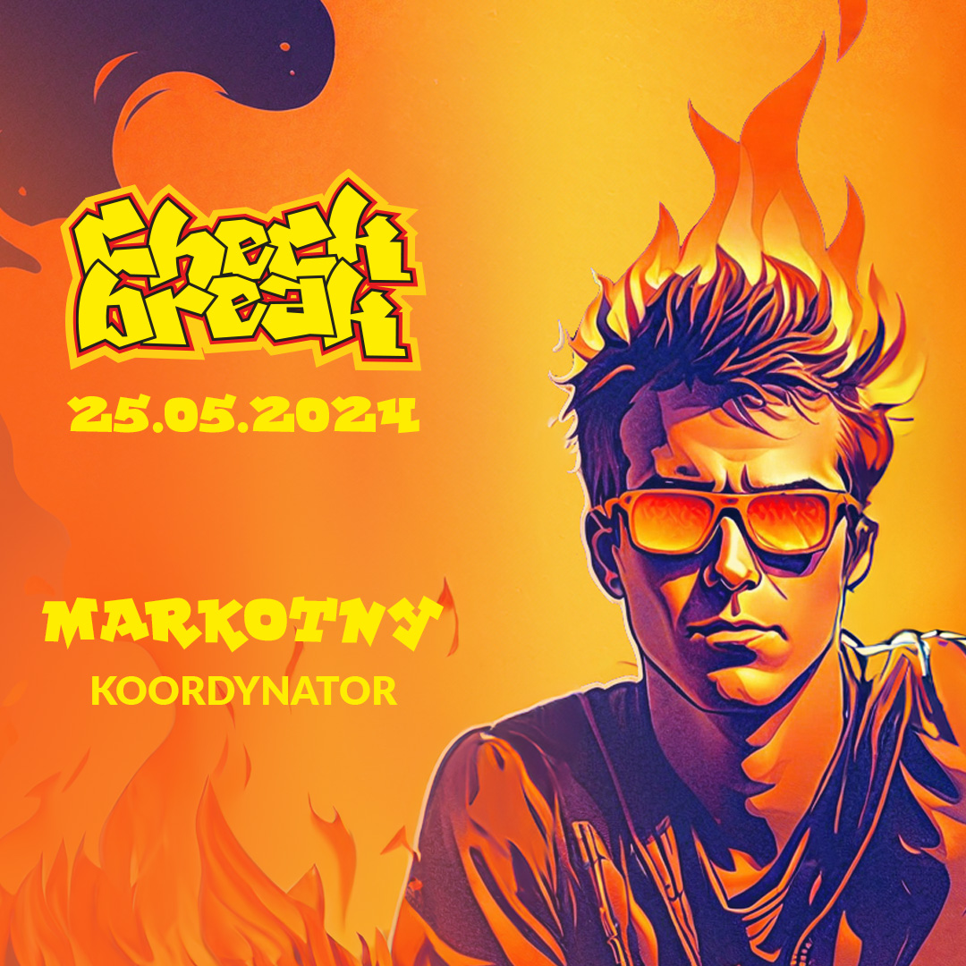Grafika w stylu komiksowym, głowa chłopaka w okularach przeciwsłonecznych