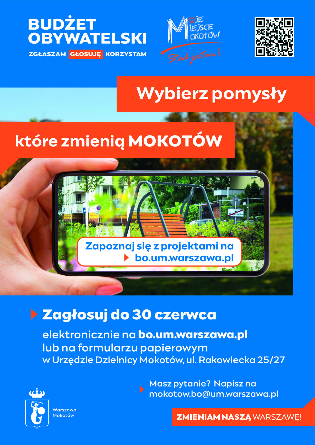 Afisz informujący o głosowaniu na projekty zgłoszone w 11. Budżecie Obywatelskim