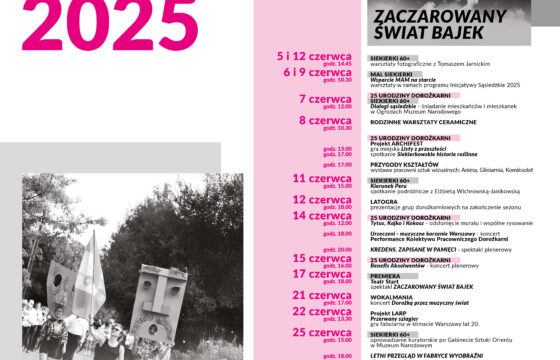 Plakat z repertuarem Domu Kultury Dorożkarnia na czerwiec 2025